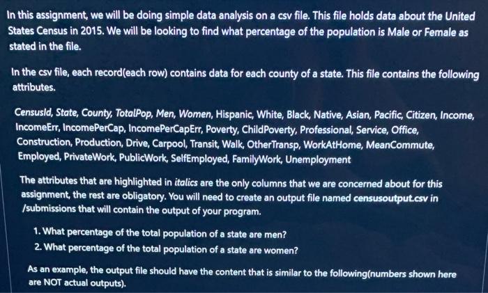 Solved In this assignment, we will be doing simple data | Chegg.com