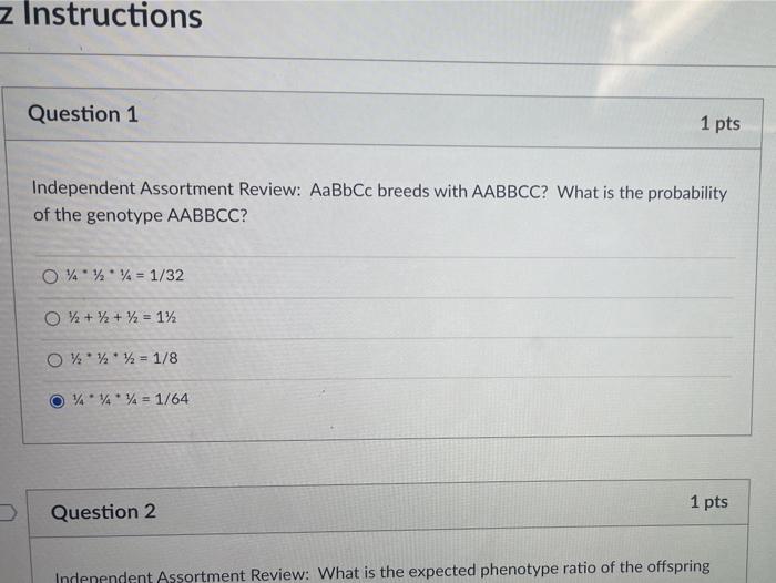 Solved z Instructions Question 1 1 pts Independent | Chegg.com