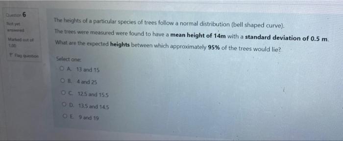 Solved The heights of a particular species of trees follow a | Chegg.com