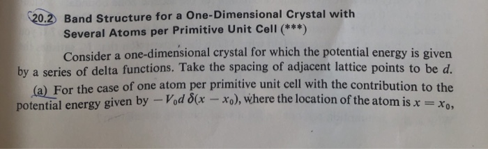 20.2 Band Structure for a One-Dimensional Crystal | Chegg.com