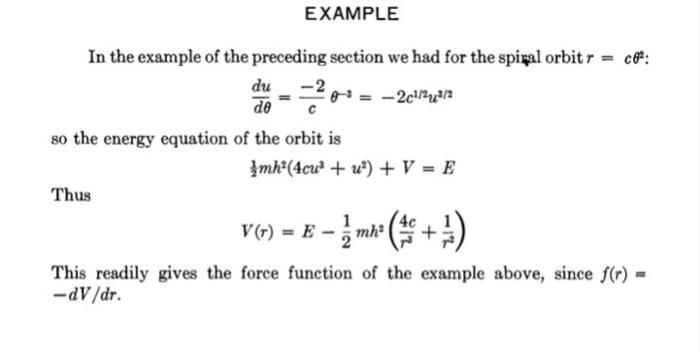 Solved EXAMPLE In the example of the preceding section we | Chegg.com