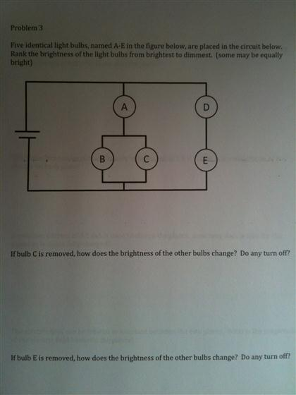 Solved Five Identical Light Bulbs Named A E In Below Are Chegg Com