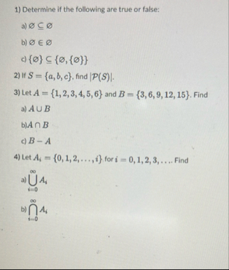 Solved Determine if the following are true or | Chegg.com