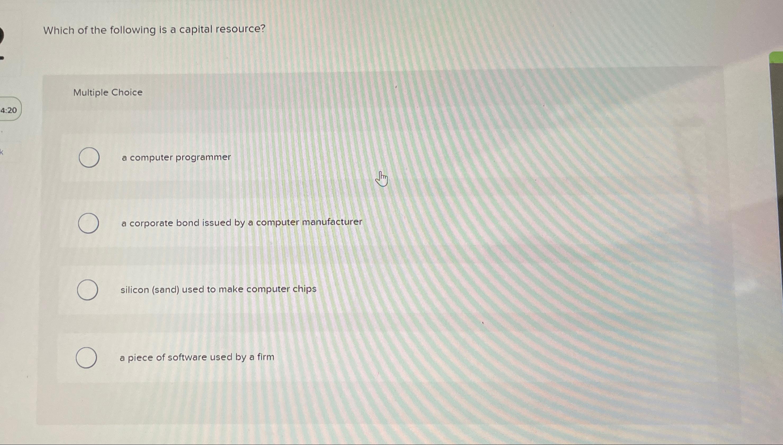 Solved Which of the following is a capital resource?Multiple