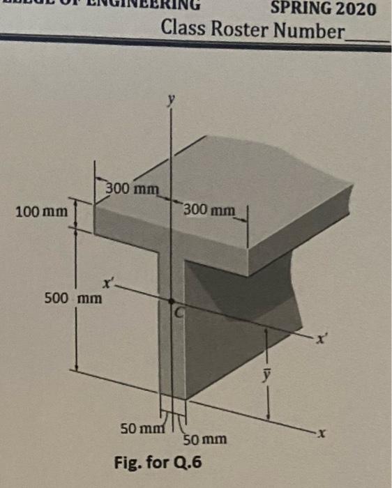 Solved 6 Determine Y Which Locates The Centroidal Axis Chegg Com