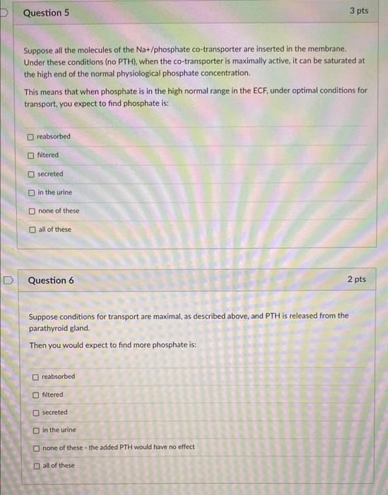 Solved D Question 5 3 pts Suppose all the molecules of the | Chegg.com