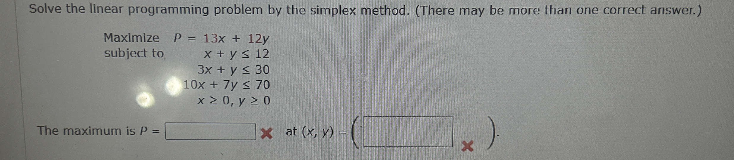 Solved Solve the linear programming problem by the simplex | Chegg.com
