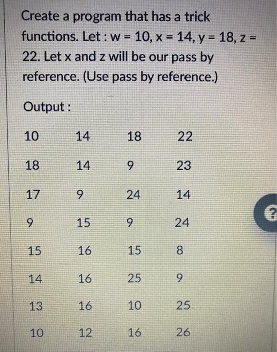Create a program that has a trick functions. Let : w | Chegg.com