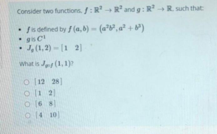 Solved Consider Two Functions F R2→r2 And G R2→r Such