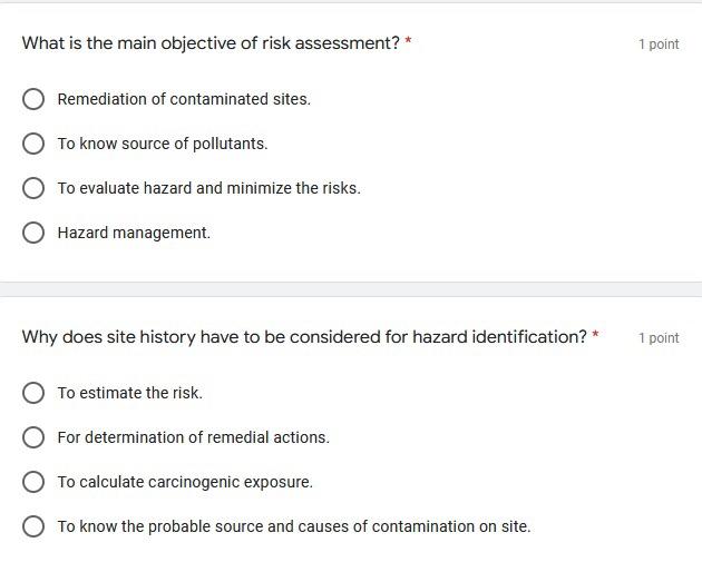 Solved What Is The Main Objective Of Risk Assessment 1 Chegg