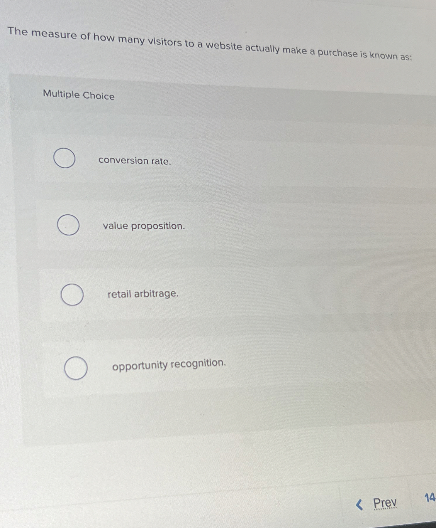 Solved The measure of how many visitors to a website