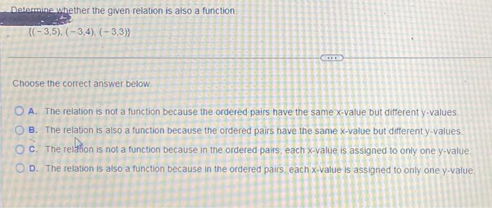 Solved Detemine whether the given relation is also a | Chegg.com