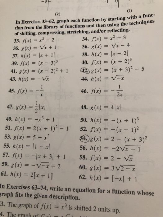 Solved -3 - 1 (1) (k) In Exercises 33–62, graph each | Chegg.com