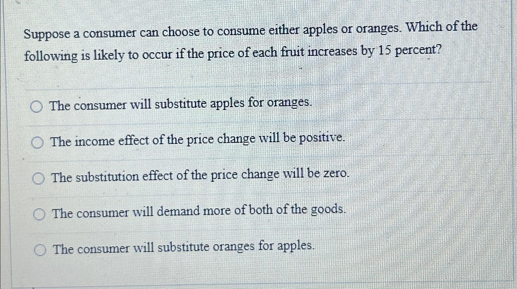 Solved Suppose a consumer can choose to consume either | Chegg.com