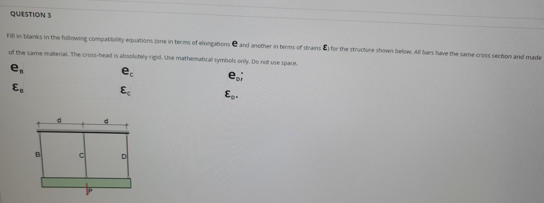 Solved QUESTION 3 Fill in blanks in the following | Chegg.com