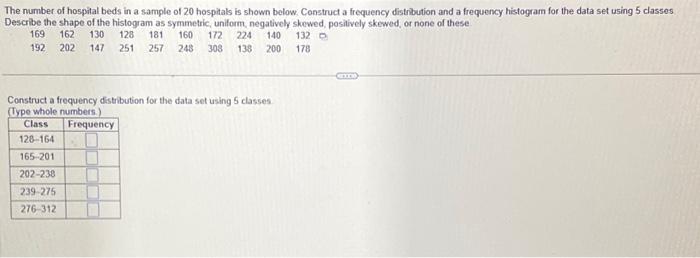 Solved Construct a frequency distribution for the data set | Chegg.com