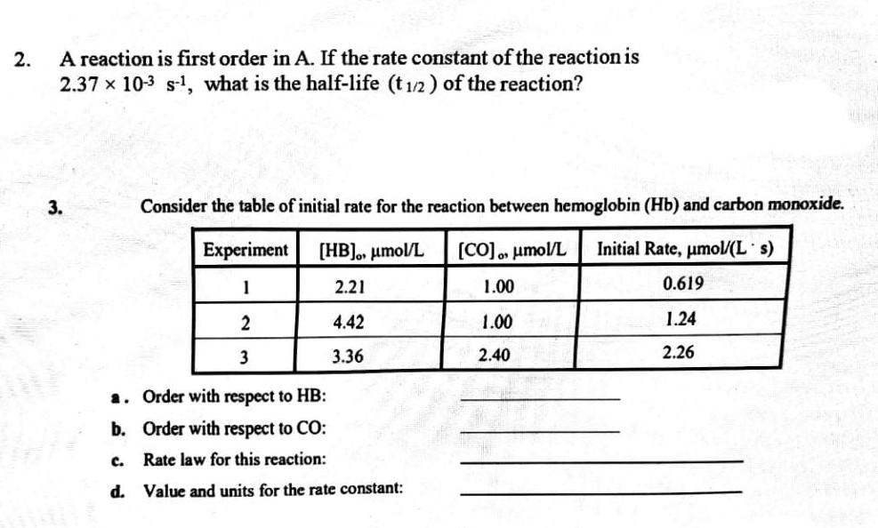 Solved A reaction is first order in A. If the rate constant | Chegg.com