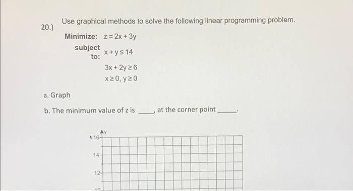 Solved 20.) Use graphical methods to solve the following | Chegg.com