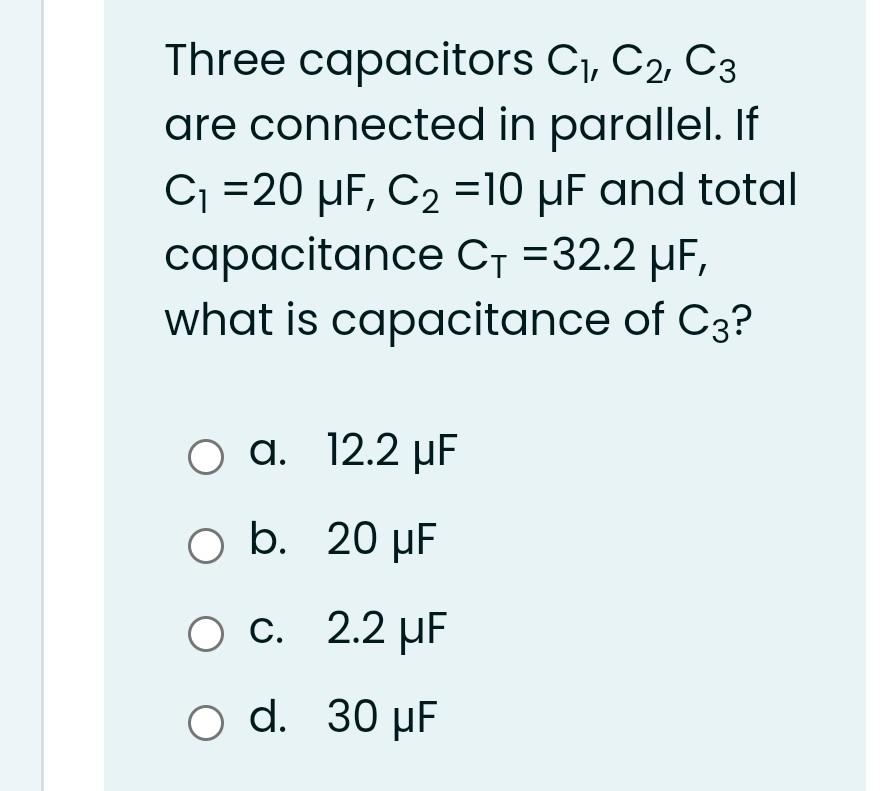 Solved Three Capacitors C1, C2, C3 Are Connected In | Chegg.com