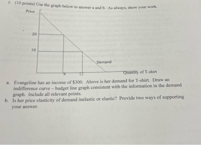Solved 3. (10 points) Use the graph below to answer a and h | Chegg.com