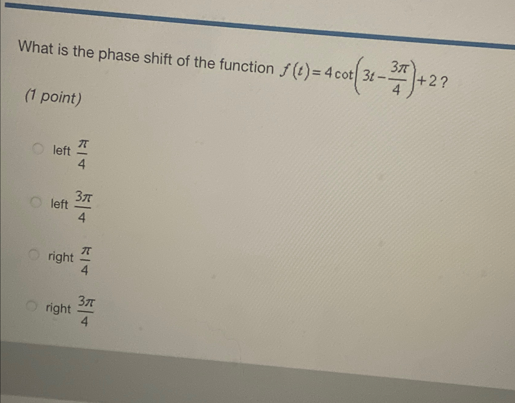Solved What is the phase shift of the function