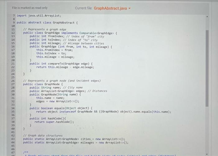 Solved i need JAVA help with read graph, breadth first | Chegg.com