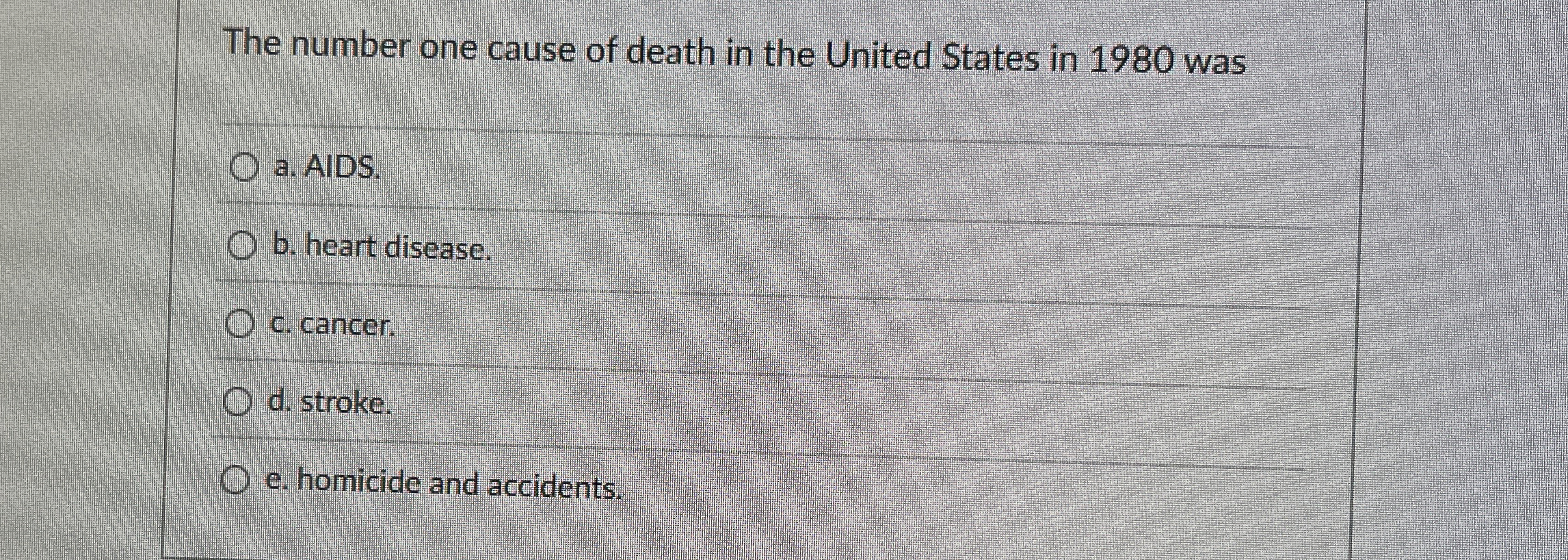 Solved The number one cause of death in the United States in | Chegg.com