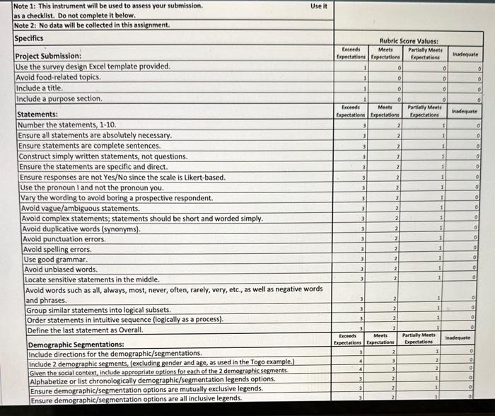 template-survey-design-assignment-devise-a-one-page-chegg