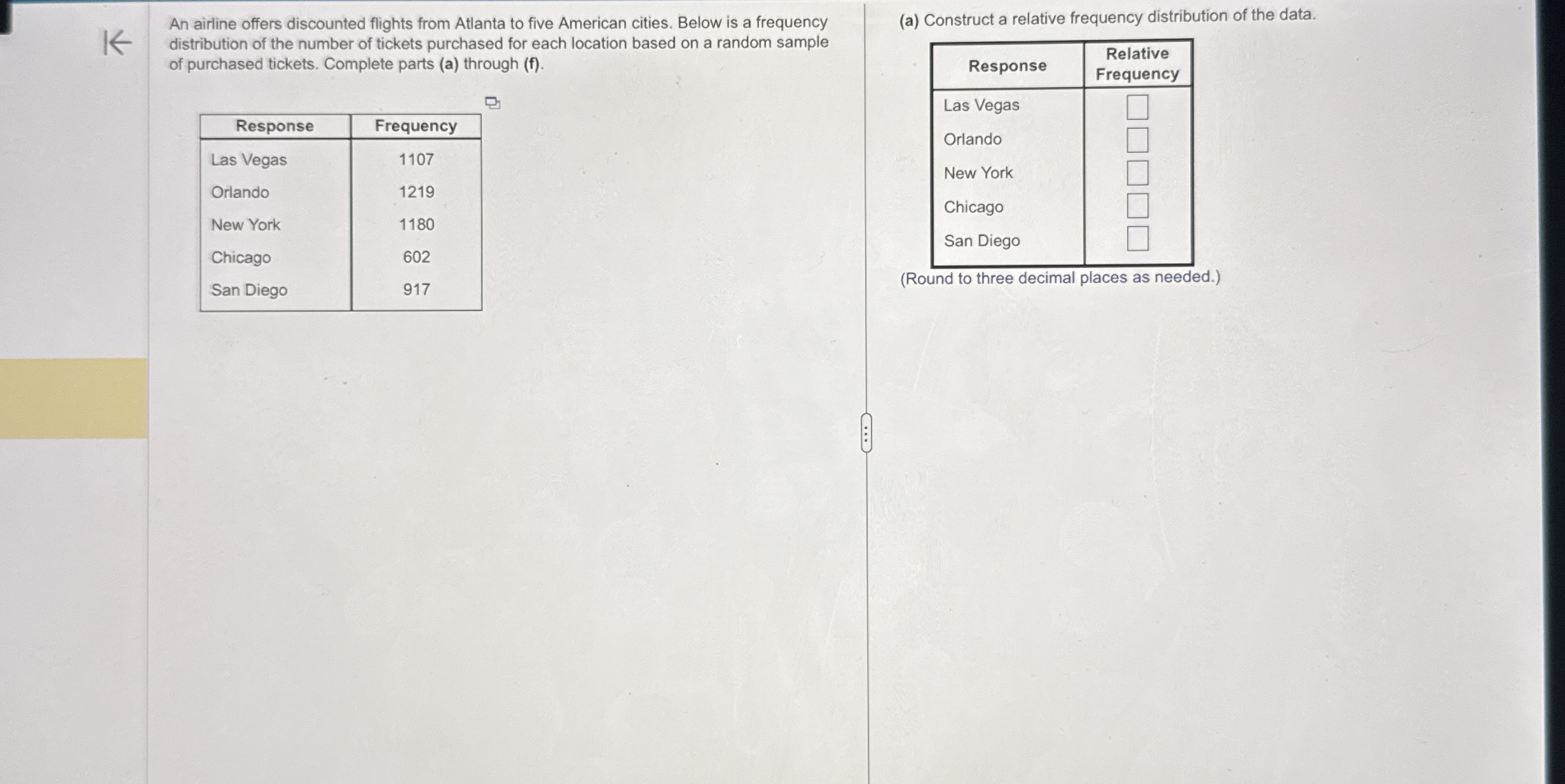Solved An airline offers discounted flights from Atlanta to