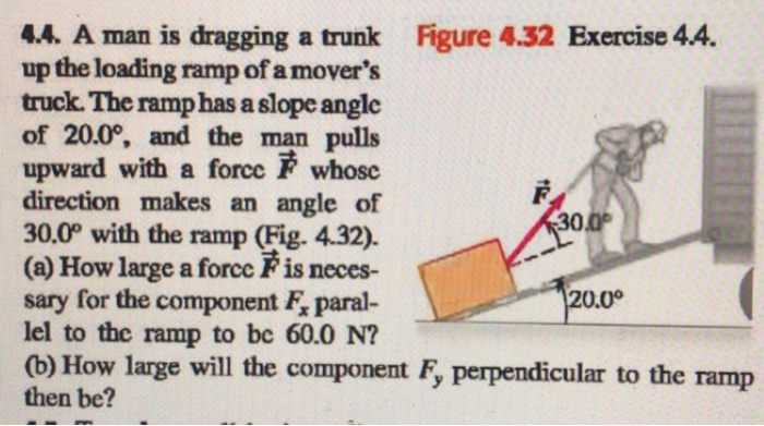 Solved 4.4. A Man Is Dragging A Trunk Figure 4.32 Exercise | Chegg.com