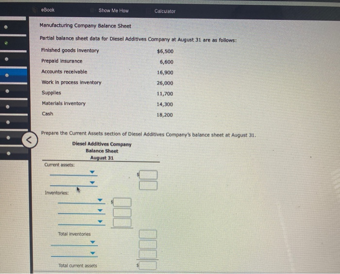 Solved eBook Show Me How Calculator Manufacturing Company | Chegg.com