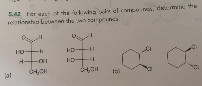Solved 5.42 For each of the following pairs of compounds, | Chegg.com