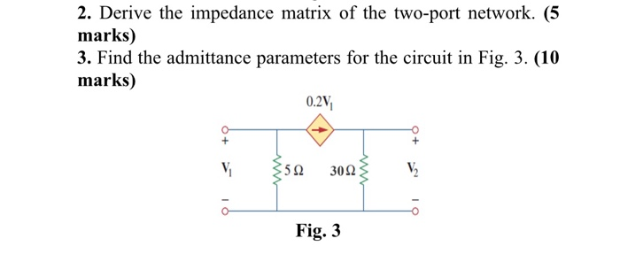 Solved 2. Derive the impedance matrix of the two-port | Chegg.com