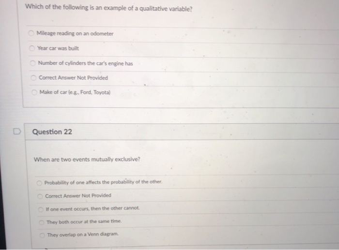 Solved Which of the following is an example of a qualitative | Chegg.com