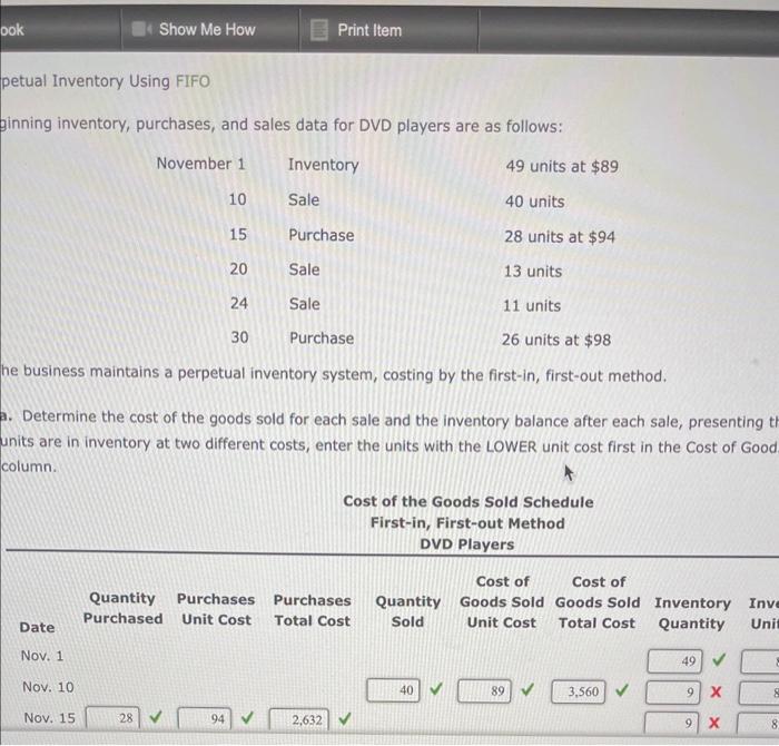 Solved Determine the cost of the goods sold for each sale | Chegg.com