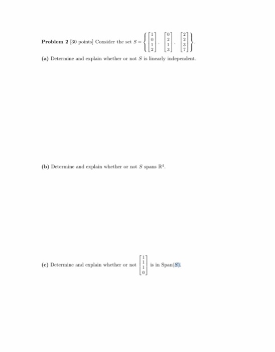 Solved Problem 2 30 Points Consider The Set S Problem So