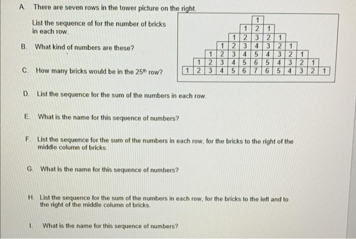 Solved A. There are seven rows in the tower picture on the | Chegg.com