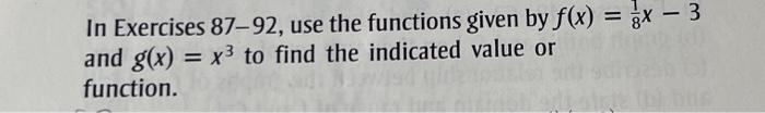 Solved In Exercises 87-92, use the functions given by | Chegg.com