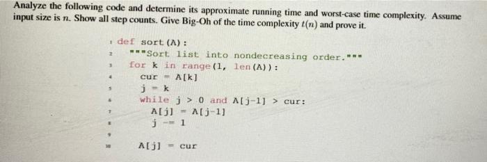 Solved Analyze the following code and determine its | Chegg.com