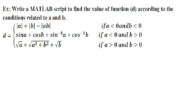 Solved Ex: Write a MATLAB script to find the value of | Chegg.com