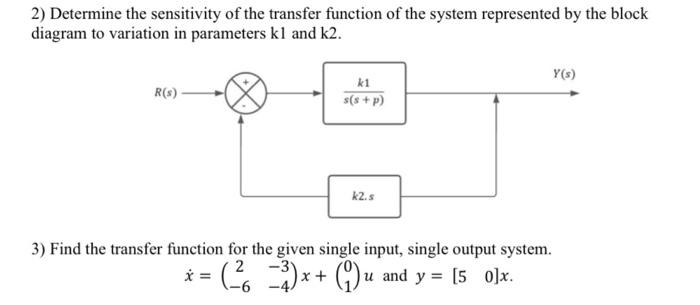 Solved 2) Determine the sensitivity of the transfer function | Chegg.com