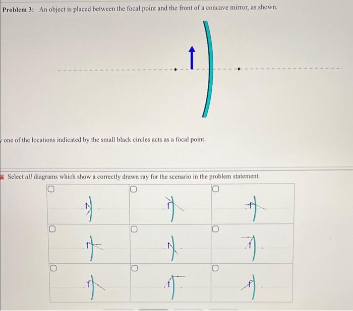Solved Problem 3: An object is placed between the focal | Chegg.com