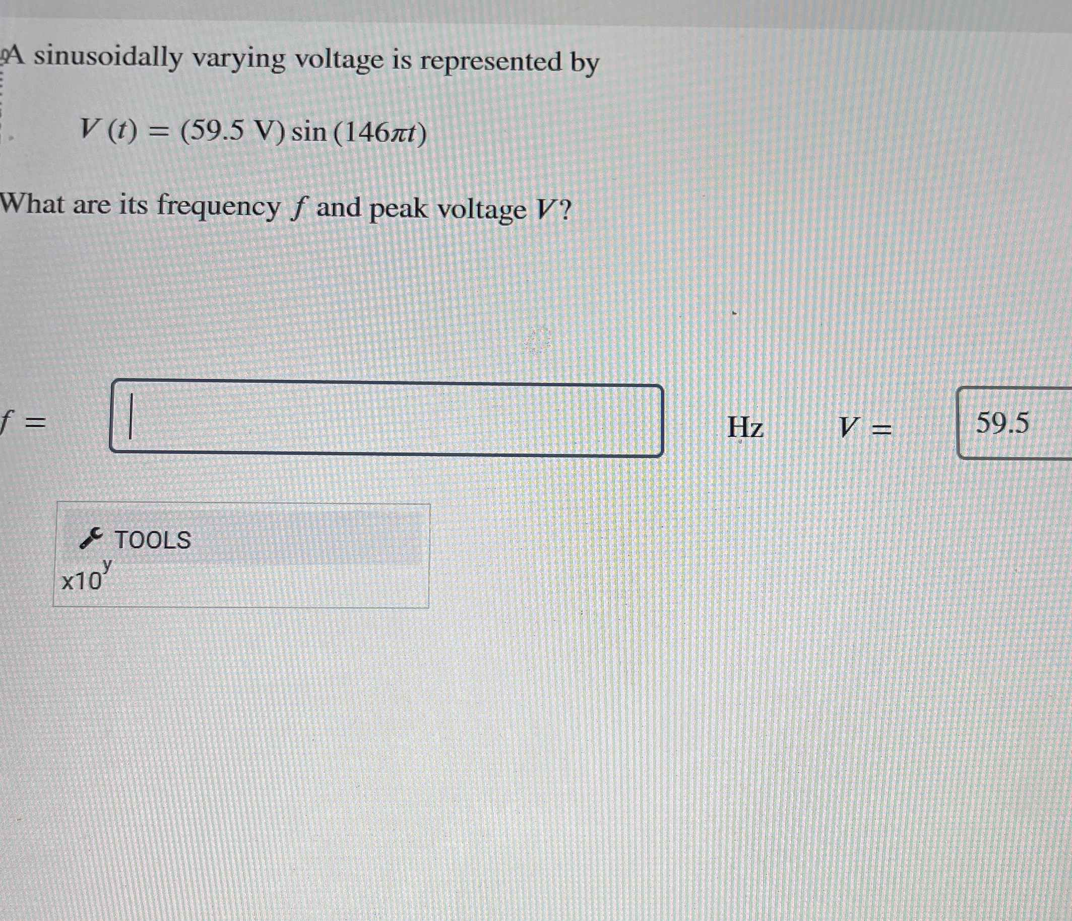 Solved A sinusoidally varying voltage is represented | Chegg.com