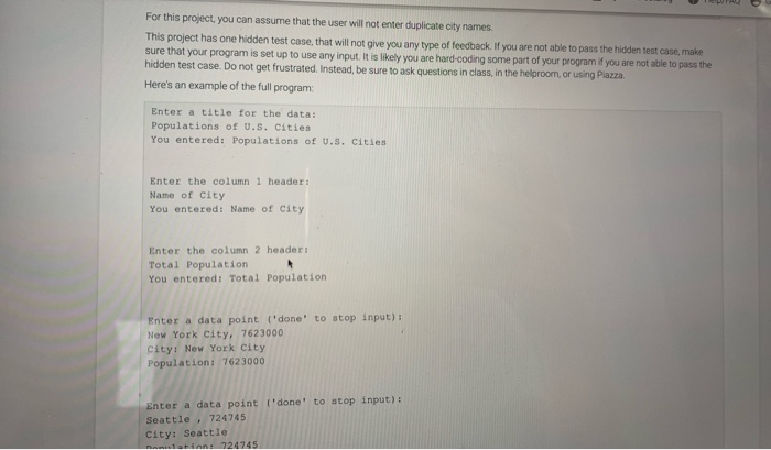 Solved 17.2 PROJECT 2 : Statistics and Visualization of Data | Chegg.com