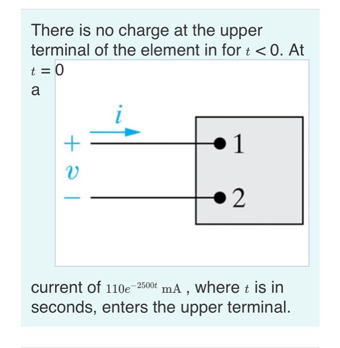 Solved There is no charge at the upper terminal of the
