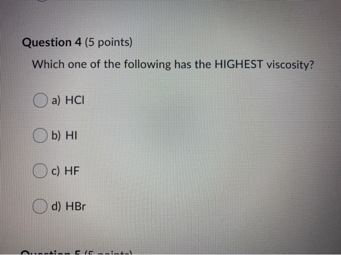 Solved Question 4 5 Points Which One Of The Following Has Chegg Solved Question 4 5 Points Which One Of The Following Has Chegg