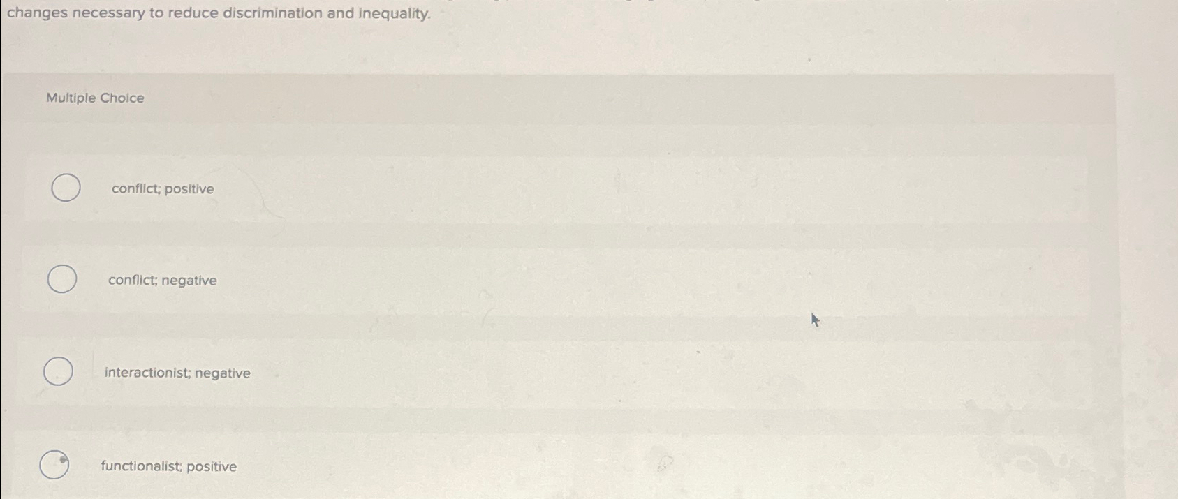 Solved changes necessary to reduce discrimination and | Chegg.com