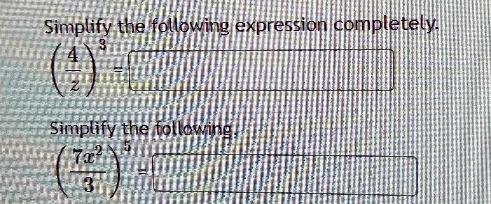 Solved Simplify the following expression | Chegg.com