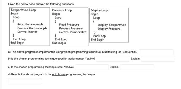 Solved Given the below code answer the following questions. | Chegg.com