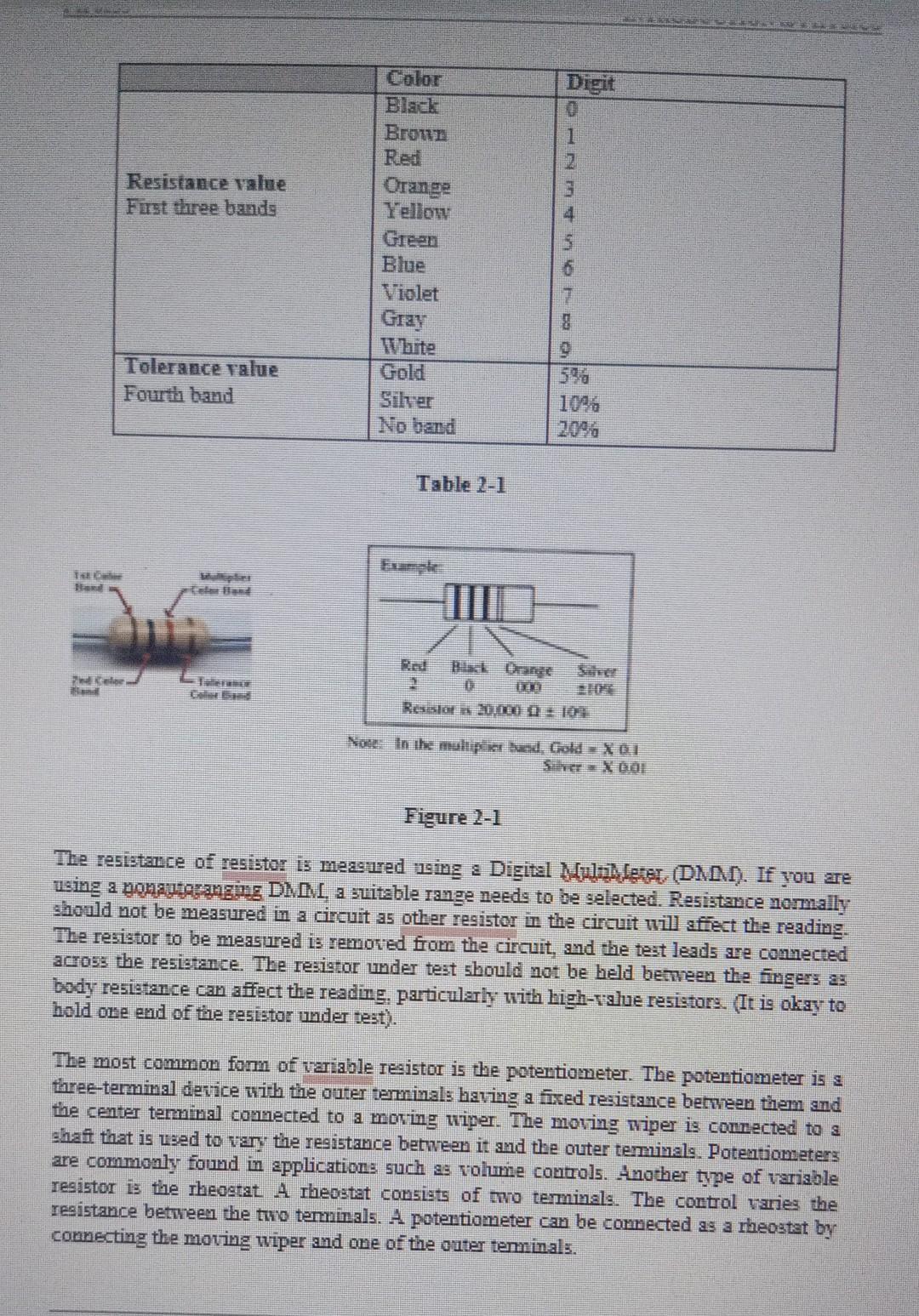 Solved PART ONE MEASUREMENT OF RESISTANCE 2.3 Summary of Chegg